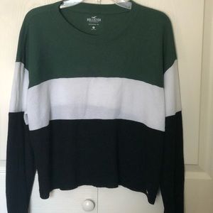 Hollister Color Block Crop Sweater Top Sz S